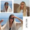 imageMEETSUN Elton Square Rhinestone Sunglasses  Oversized Bling for Women with Diamond Frames  70s Retro for Beach ampamp DiscoBlue FrameBlue Gradient Lens
