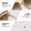 imageMEETSUN Elton Square Rhinestone Sunglasses  Oversized Bling for Women with Diamond Frames  70s Retro for Beach ampamp DiscoBrown FrameBrown Gradient Lens