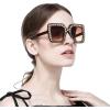 imageMEETSUN Elton Square Rhinestone Sunglasses  Oversized Bling for Women with Diamond Frames  70s Retro for Beach ampamp DiscoDark Brown FrameBrown Gradient Lens