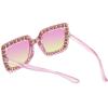 imageMEETSUN Elton Square Rhinestone Sunglasses  Oversized Bling for Women with Diamond Frames  70s Retro for Beach ampamp DiscoPurple FrameYellow Lens