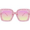imageMEETSUN Elton Square Rhinestone Sunglasses  Oversized Bling for Women with Diamond Frames  70s Retro for Beach ampamp DiscoPurple FrameYellow Lens
