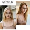 imageMEETSUN Blue Light Glasses Retro Half Frame Clear Lens  AntiEyestrain for Computer Gaming ampamp Phone Use  Women Men Fashion Bluelight GlassesTortoiseshell FrameBrown Frame  2 PACKTortoiseshell Goldclear Silvery 2 Pack