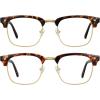 imageMEETSUN Blue Light Glasses Retro Half Frame Clear Lens  AntiEyestrain for Computer Gaming ampamp Phone Use  Women Men Fashion Bluelight GlassesTortoiseshell FrameBrown Frame  2 PACKLeopard Goldtortoiseshell Gold  2 Pack