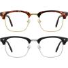 imageMEETSUN Blue Light Glasses Retro Half Frame Clear Lens  AntiEyestrain for Computer Gaming ampamp Phone Use  Women Men Fashion Bluelight GlassesTortoiseshell FrameBrown Frame  2 PACKMatte Black Silverytortoiseshell Gold 2 Pack