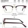 imageMEETSUN Blue Light Glasses Retro Half Frame Clear Lens  AntiEyestrain for Computer Gaming ampamp Phone Use  Women Men Fashion Bluelight GlassesTortoiseshell FrameBrown Frame  2 PACKMatte Black Silverybrown Gold  2 Pack