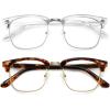 imageMEETSUN Blue Light Glasses Retro Half Frame Clear Lens  AntiEyestrain for Computer Gaming ampamp Phone Use  Women Men Fashion Bluelight GlassesTortoiseshell FrameBrown Frame  2 PACKTortoiseshell Goldclear Silvery 2 Pack