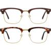 imageMEETSUN Blue Light Glasses Retro Half Frame Clear Lens  AntiEyestrain for Computer Gaming ampamp Phone Use  Women Men Fashion Bluelight GlassesTortoiseshell FrameBrown Frame  2 PACKTortoiseshell Gold Brown Gold 2 Pack
