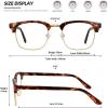 imageMEETSUN Blue Light Glasses Retro Half Frame Clear Lens  AntiEyestrain for Computer Gaming ampamp Phone Use  Women Men Fashion Bluelight GlassesTortoiseshell FrameBrown Frame  2 PACKTortoiseshell Gold  1 Pack
