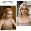 imageMEETSUN Blue Light Glasses Retro Half Frame Clear Lens  AntiEyestrain for Computer Gaming ampamp Phone Use  Women Men Fashion Bluelight GlassesTortoiseshell FrameBrown Frame  2 PACKBlack Frameleopard Frame  2 Pack