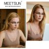 imageMEETSUN Blue Light Glasses Retro Half Frame Clear Lens  AntiEyestrain for Computer Gaming ampamp Phone Use  Women Men Fashion Bluelight GlassesTortoiseshell FrameBrown Frame  2 PACKMatte Black Silverybrown Gold  2 Pack