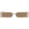 imageMEETSUN Retro 90s Rectangle Sunglasses for Women Men Trendy Small Nude Inspired Narrow GlassesBeige Frame Brown Lens