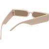 imageMEETSUN Retro 90s Rectangle Sunglasses for Women Men Trendy Small Nude Inspired Narrow GlassesBeige Frame Brown Lens