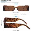 imageMEETSUN Retro 90s Rectangle Sunglasses for Women Men Trendy Small Nude Inspired Narrow GlassesLeopard Frame Brown Lens