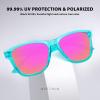 imageMEETSUN Polarized Sunglasses for Women Men Trendy Classic Retro Designer Style Fashion UV400 Protection3 Pack Black  Green Blue Mirrored  Green Pink Mirrored