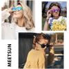 imageMEETSUN Polarized Sunglasses for Women Men Trendy Classic Retro Designer Style Fashion UV400 Protection3 Pack Black  Green Blue Mirrored  Green Pink Mirrored