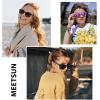 imageMEETSUN Polarized Sunglasses for Women Men Trendy Classic Retro Designer Style Fashion UV400 Protection3 Pack Black  Green Pink Mirrored  Tortoise Brown