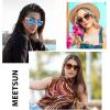 imageMEETSUN Polarized Sunglasses for Women Men Trendy Classic Retro Designer Style Fashion UV400 Protection3 Pack Blue Mirrored  Light Brown  Tortoiseshell