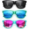 imageMEETSUN Polarized Sunglasses for Women Men Trendy Classic Retro Designer Style Fashion UV400 Protection3 Pack Black  Green Blue Mirrored  Green Pink Mirrored