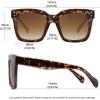 imageMEETSUN Sunglasses for Women Oversized Square Designer Style UV400 Flat Lens Leopard
