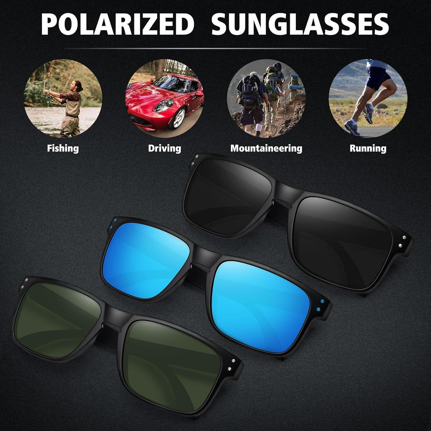 imageMEETSUN Polarized Sunglasses for Men Women Sports Driving Fishing Glasses UV400 Protection3packblackblueg15 Lens