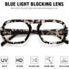 imageMEETSUN Retro Square Aviator Computer Blue Light Blocking Glasses for Women Men Fashion Oversized Fake EyeglassesGrey Tortoise Frame