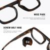 imageMEETSUN Retro Square Aviator Computer Blue Light Blocking Glasses for Women Men Fashion Oversized Fake EyeglassesTortoise Frame