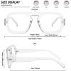 imageMEETSUN Retro Square Aviator Computer Blue Light Blocking Glasses for Women Men Fashion Oversized Fake EyeglassesTransparent Frame