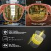 imageMEETSUN Night Driving Glasses for Women Trendy Square Large Frame Fit Over Glasses Night Vision SunglassesBrown