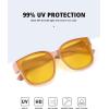 imageMEETSUN Night Driving Glasses for Women Trendy Square Large Frame Fit Over Glasses Night Vision SunglassesBrown