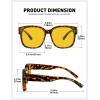 imageMEETSUN Night Driving Glasses for Women Trendy Square Large Frame Fit Over Glasses Night Vision SunglassesBrown Tortoise