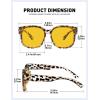 imageMEETSUN Night Driving Glasses for Women Trendy Square Large Frame Fit Over Glasses Night Vision SunglassesLeopard