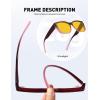 imageMEETSUN Night Driving Glasses for Women Trendy Square Large Frame Fit Over Glasses Night Vision SunglassesRed