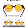 imageMEETSUN Night Driving Glasses for Women Trendy Square Large Frame Fit Over Glasses Night Vision SunglassesRed