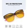 imageMEETSUN Night Driving Glasses for Women Trendy Square Large Frame Fit Over Glasses Night Vision SunglassesRed