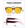 imageMEETSUN Night Driving Glasses for Women Trendy Square Large Frame Fit Over Glasses Night Vision SunglassesRed
