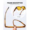imageMEETSUN Night Driving Glasses for Women Trendy Square Large Frame Fit Over Glasses Night Vision SunglassesTortoise