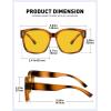 imageMEETSUN Night Driving Glasses for Women Trendy Square Large Frame Fit Over Glasses Night Vision SunglassesTortoise