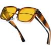 imageMEETSUN Night Driving Glasses for Women Trendy Square Large Frame Fit Over Glasses Night Vision SunglassesTortoise
