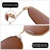 imageMEETSUN Polarized Hexagon Sunglasses for Women Men Polygon Square Sun Glasses UV400 Protection Metal FrameGold Framebrown Lens