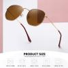 imageMEETSUN Polarized Hexagon Sunglasses for Women Men Polygon Square Sun Glasses UV400 Protection Metal FrameGold Framebrown Lens