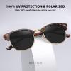 imageMEETSUN Retro Semi Rimless Polarized Sunglasses for Women Men Trendy Mirror Lens Driving Sun Glasses 3 Pack3 Pack Leopard BrownLeopard GreyTortoise Green