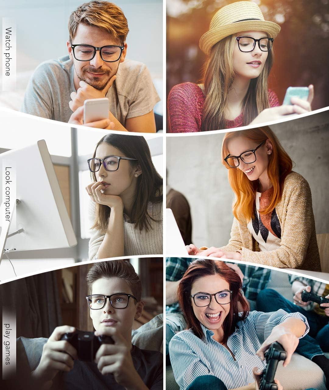 imageMEETSUN Blue Light Blocking Glasses Women Men Anti Eye Strain Headache Sleep BetterComputer Glasses UV400 Lens RedT1 Clear  Transparent Lens