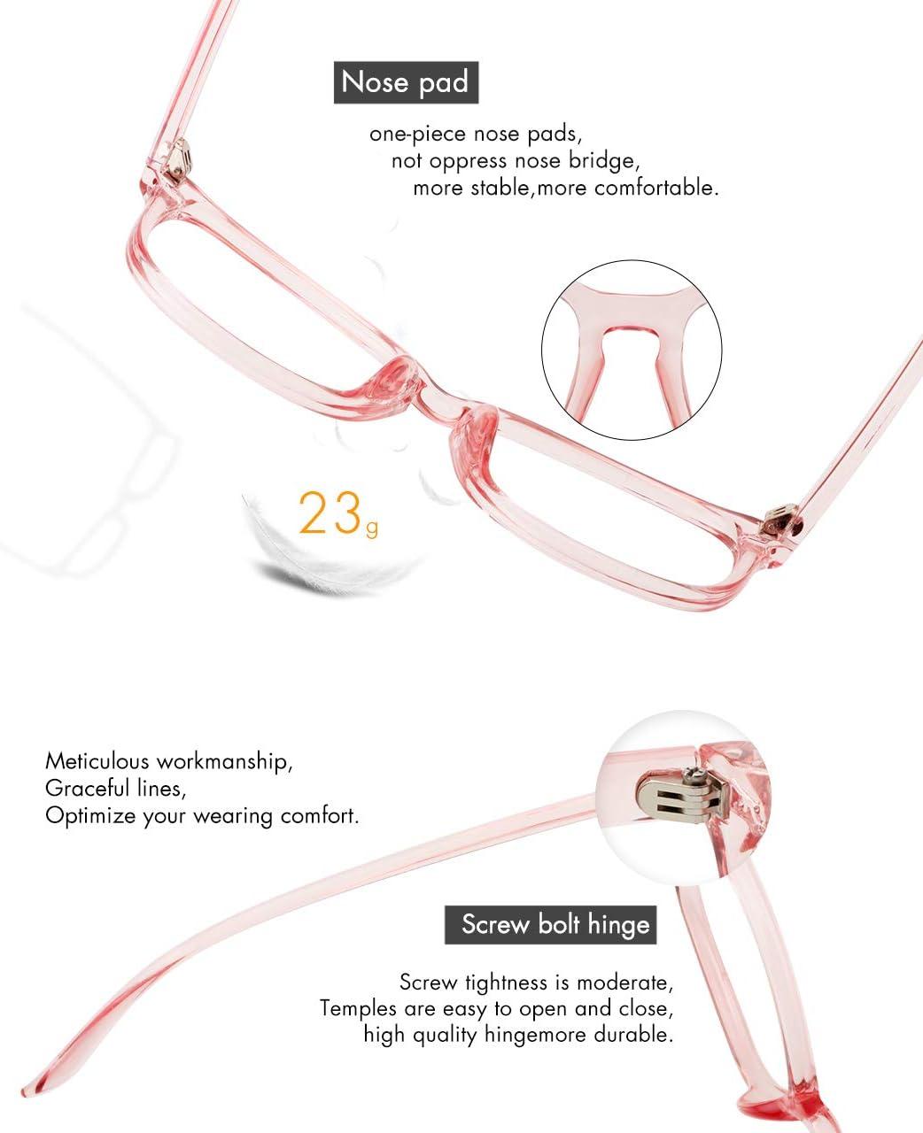 imageMEETSUN Blue Light Blocking Glasses Women Men Anti Eye Strain Headache Sleep BetterComputer Glasses UV400 Lens RedTransparent Pink Frame