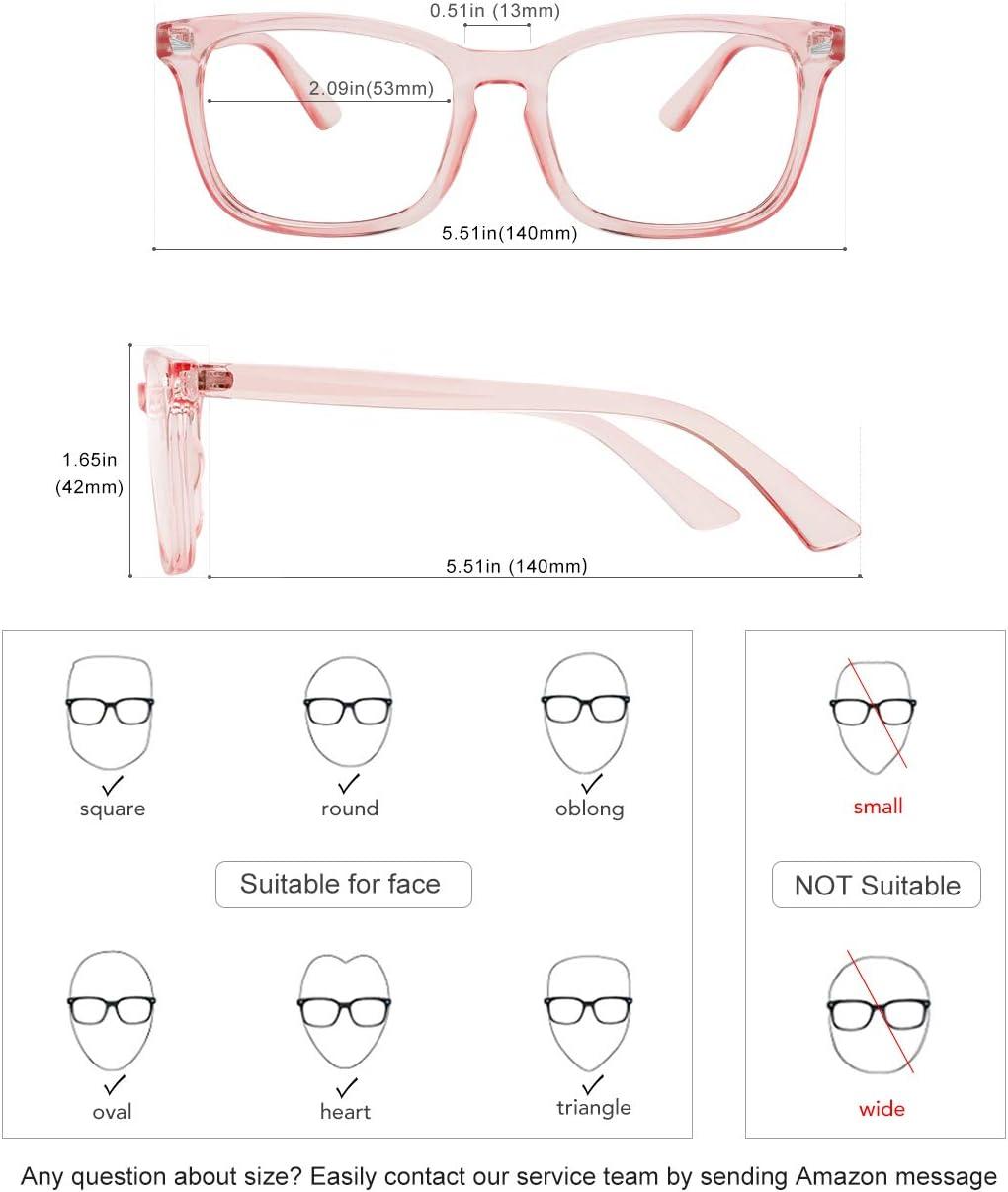 imageMEETSUN Blue Light Blocking Glasses Women Men Anti Eye Strain Headache Sleep BetterComputer Glasses UV400 Lens RedTransparent Pink Frame