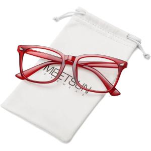 imageMEETSUN Blue Light Blocking Glasses Women Men Anti Eye Strain Headache Sleep BetterComputer Glasses UV400 Lens RedRed