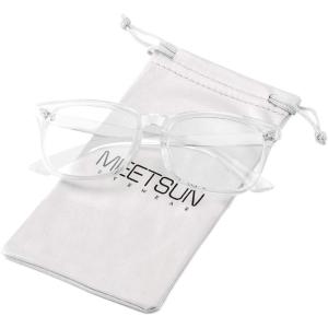 imageMEETSUN Blue Light Blocking Glasses Women Men Anti Eye Strain Headache Sleep BetterComputer Glasses UV400 Lens RedT1 Clear  Transparent Lens