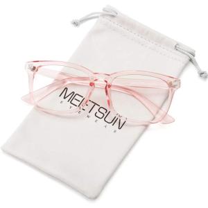 imageMEETSUN Blue Light Blocking Glasses Women Men Anti Eye Strain Headache Sleep BetterComputer Glasses UV400 Lens RedTransparent Pink Frame