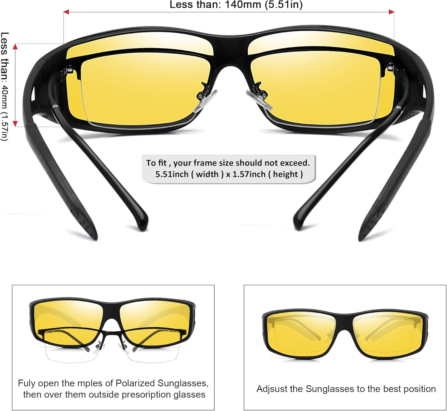 imageMEETSUN Fit Over Glasses Sunglasses for Men WomenWrap Around Sunglasses Polarized UV400 ProtectionZ12 Pack Back Frame Gray Lensblack Frame Night Vision Lens