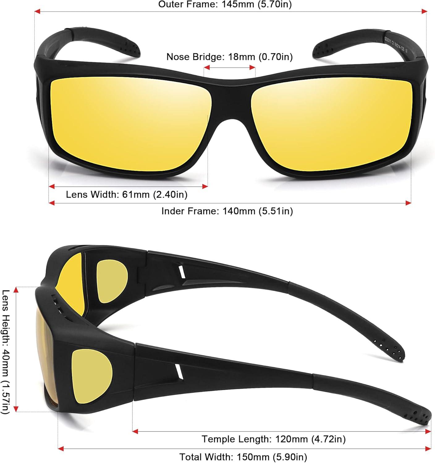 imageMEETSUN Fit Over Glasses Sunglasses for Men WomenWrap Around Sunglasses Polarized UV400 ProtectionZ12 Pack Back Frame Gray Lensblack Frame Night Vision Lens