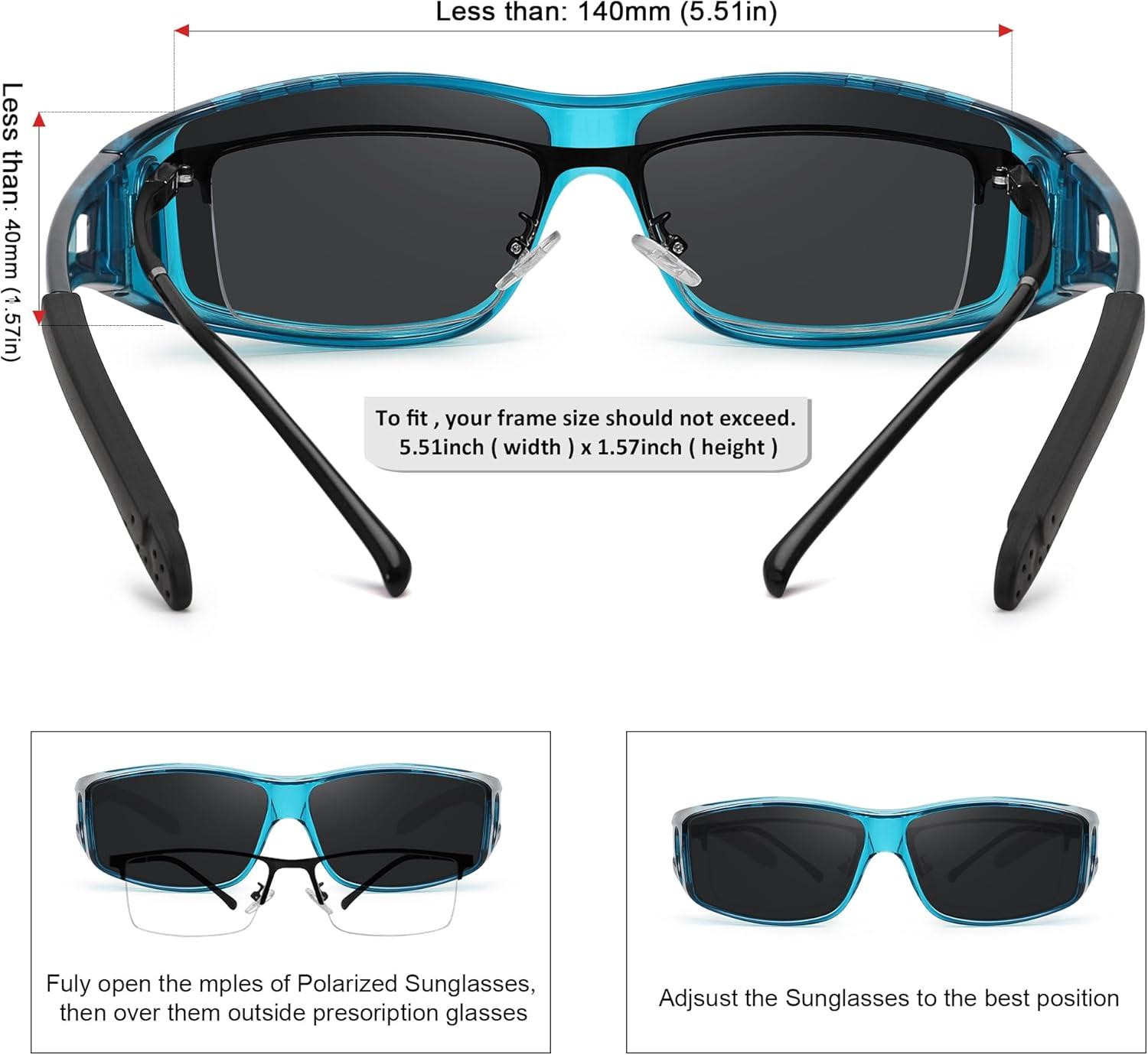 imageMEETSUN Fit Over Glasses Sunglasses for Men WomenWrap Around Sunglasses Polarized UV400 ProtectionZ1clear Bluegray Lens